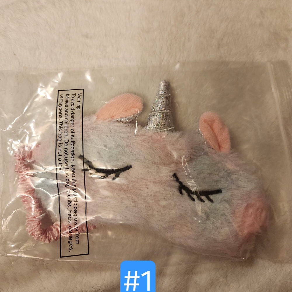 Plush Unicorn Eye Mask with Horn